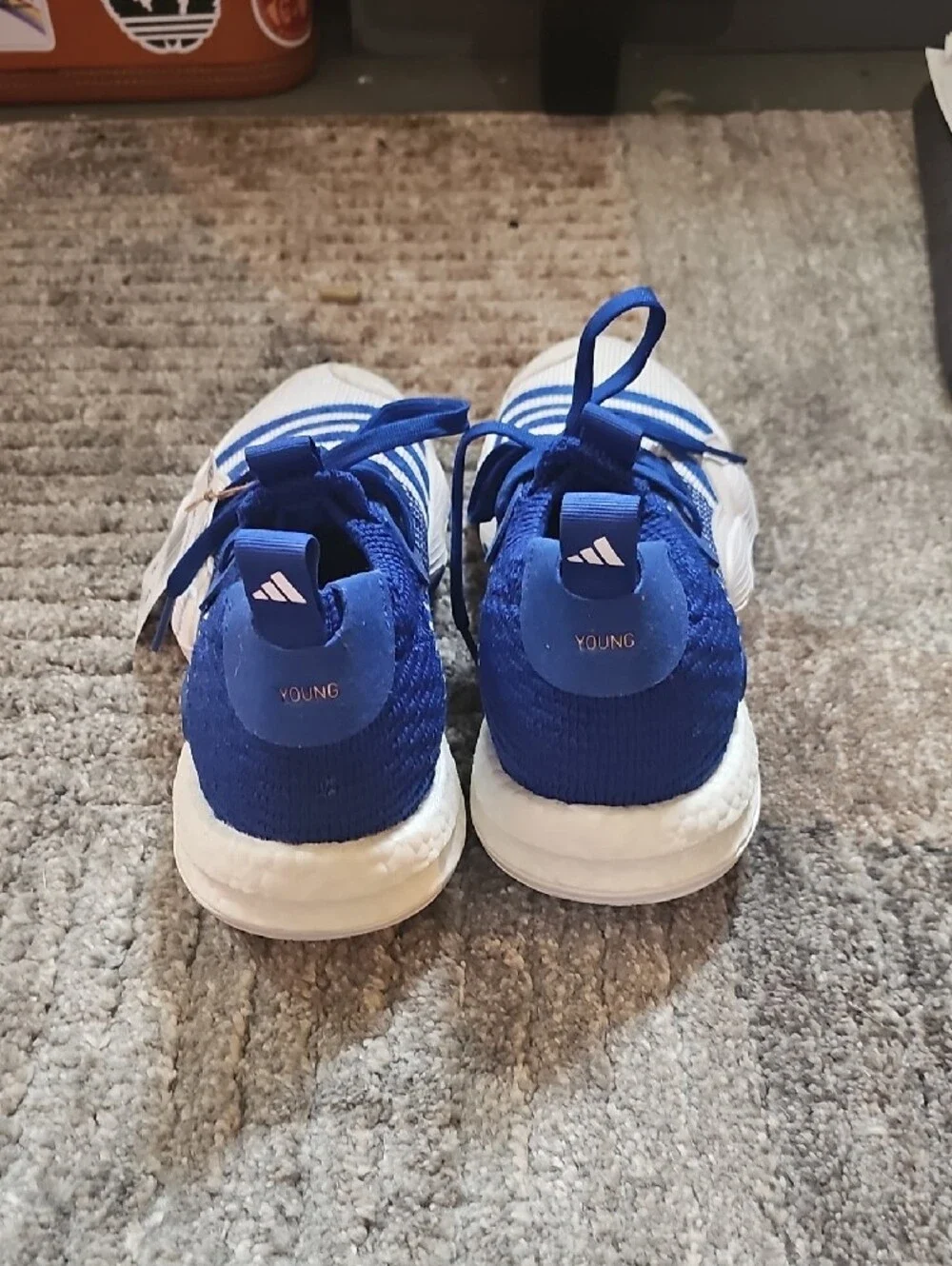 adidas Kids Blue and White Slip-On Sneakers